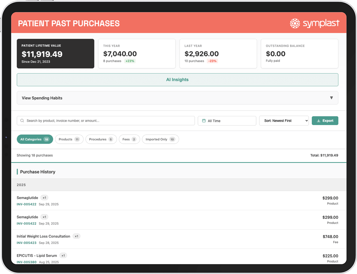 Symplast — Practice Dashboard